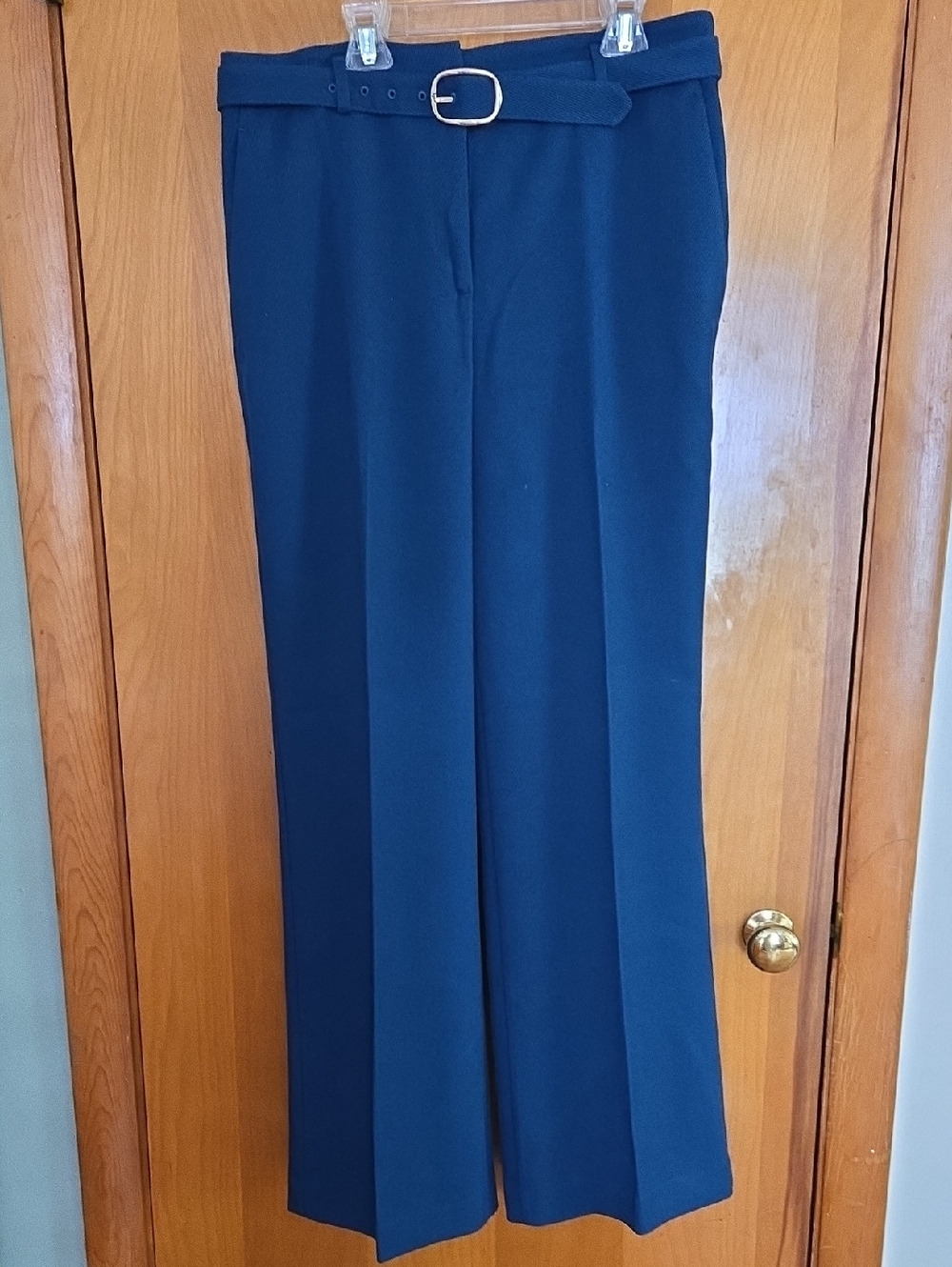 NWOT Ann Taylor Belted Boot Pant in Stretch Twill, Curvy Fit, Size 8, Deep Teal